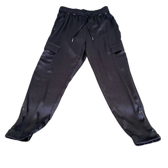 White House Black Market Pants - White House Black Market Navy Satin Jogger Size 6